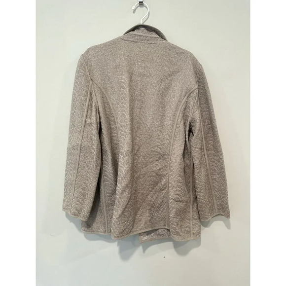 Chico's Duster Open Tan Long Sleeve Reversible with Pockets Textured Size 3 1409 - Picture 8 of 11